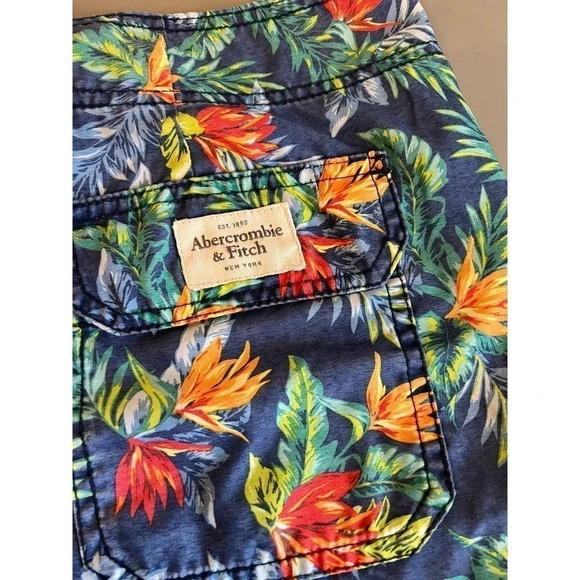 MENS ABERCROMBIE & FITCH TROPICAL FLORAL SWIM BOARD SHORTS SIZE L - Picture 5 of 5